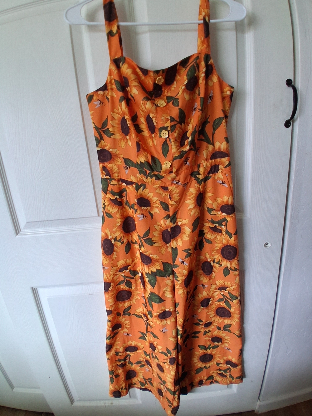 Voodoo Vixen Orange Sunflower Midi Dress
